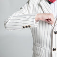 Gallery viewerに画像を読み込む, White Striped Modern 5 Piece Boy's Formal Suits
