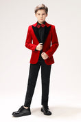 Charger l'image dans la visionneuse de la galerie, Red Velvet 5 Piece Boy's Formal Boys Suits
