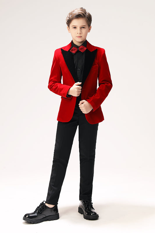 Red Velvet 5 Piece Boy's Formal Boys Suits