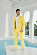 Load image into Gallery viewer, Seersucker Striped Blazer Pants 2 Piece Men's Summer Suit
