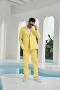 Bild in Galerie-Betrachter laden, Seersucker Double Breasted Blazer Pants 2 Piece Men's Summer Suit
