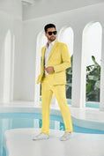 Load image into Gallery viewer, Seersucker Striped Blazer Pants 2 Piece Men's Summer Suit
