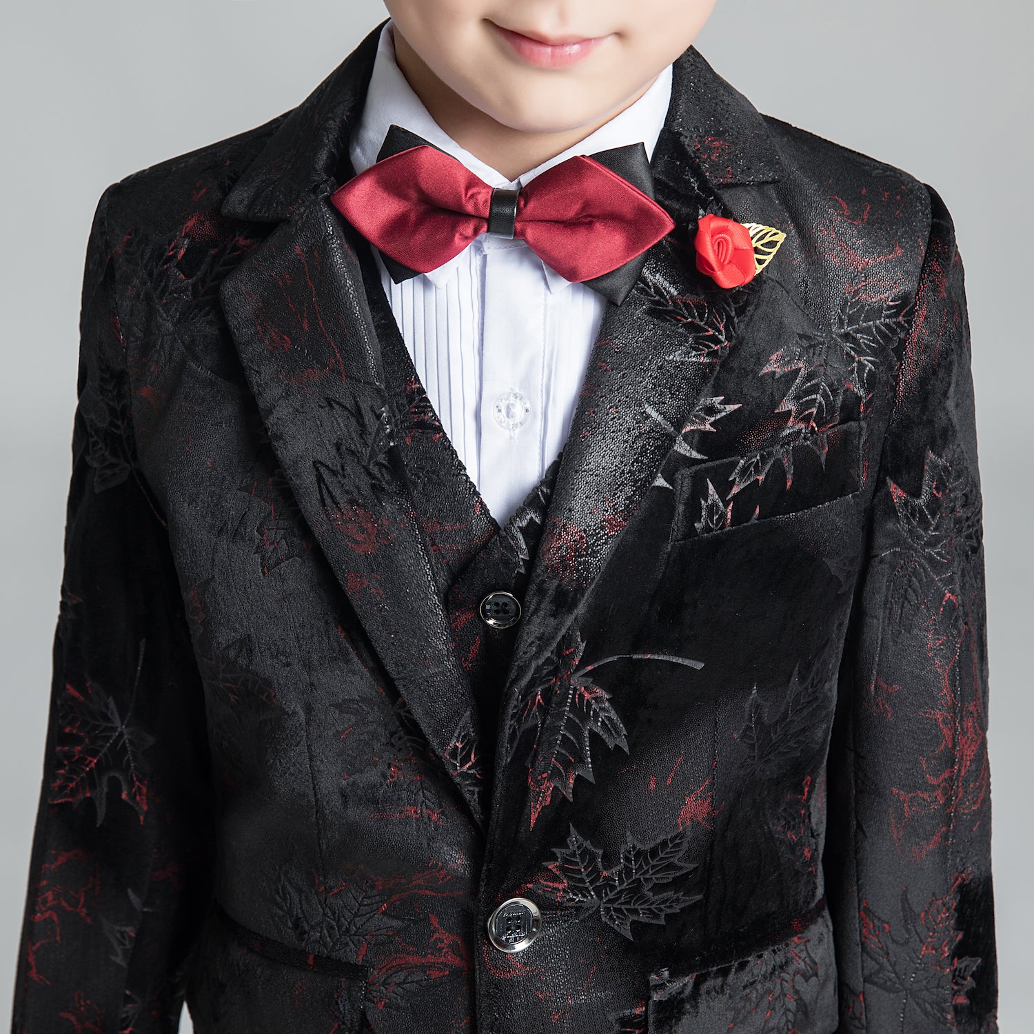 Unique Design Slim Fit Modern 5 Piece Boys Suits