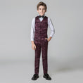 Charger l'image dans la visionneuse de la galerie, Unique Design Slim Fit Modern 5 Piece Boys Suits
