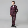 Charger l'image dans la visionneuse de la galerie, Unique Design Slim Fit Modern 5 Piece Boys Suits
