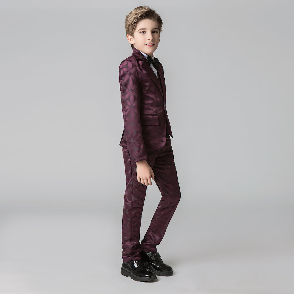 Unique Design Slim Fit Modern 5 Piece Boys Suits