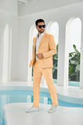 Cargar la imagen en la vista de la galería, Seersucker Striped Blazer Pants 2 Piece Men's Summer Suit
