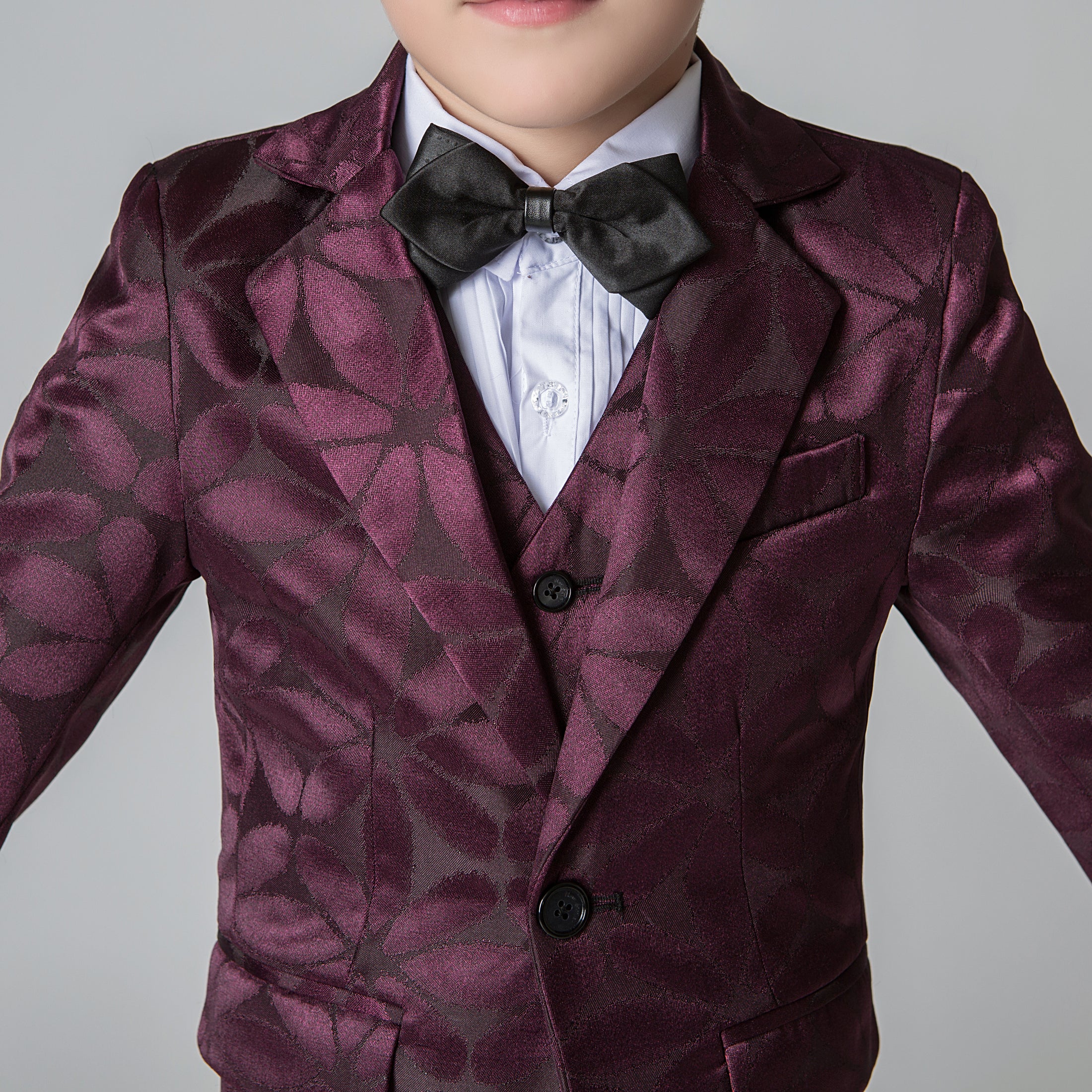 Unique Design Slim Fit Modern 5 Piece Boys Suits