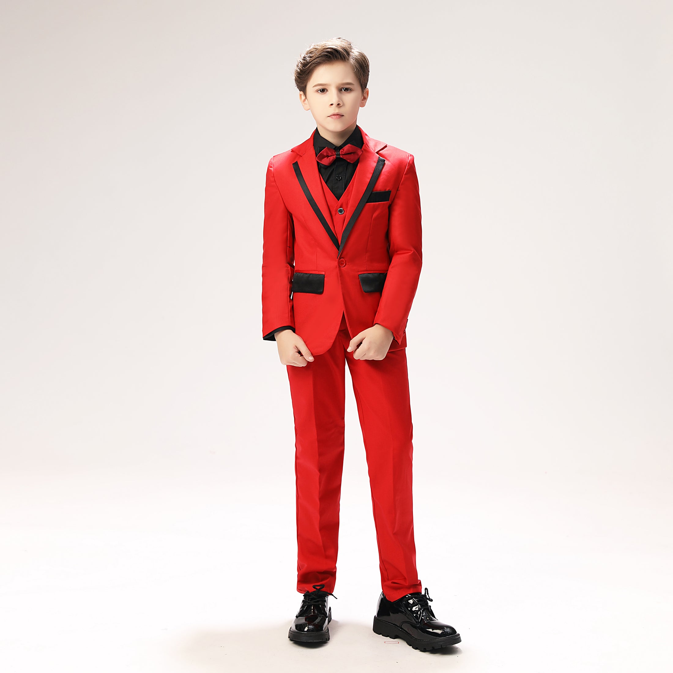 Red Classic Suits Set 5 Piece Boys Suits