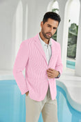 Cargar la imagen en la vista de la galería, Seersucker Striped Men's Summer Blazer
