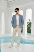 Bild in Galerie-Betrachter laden, Seersucker Striped Men's Summer Blazer
