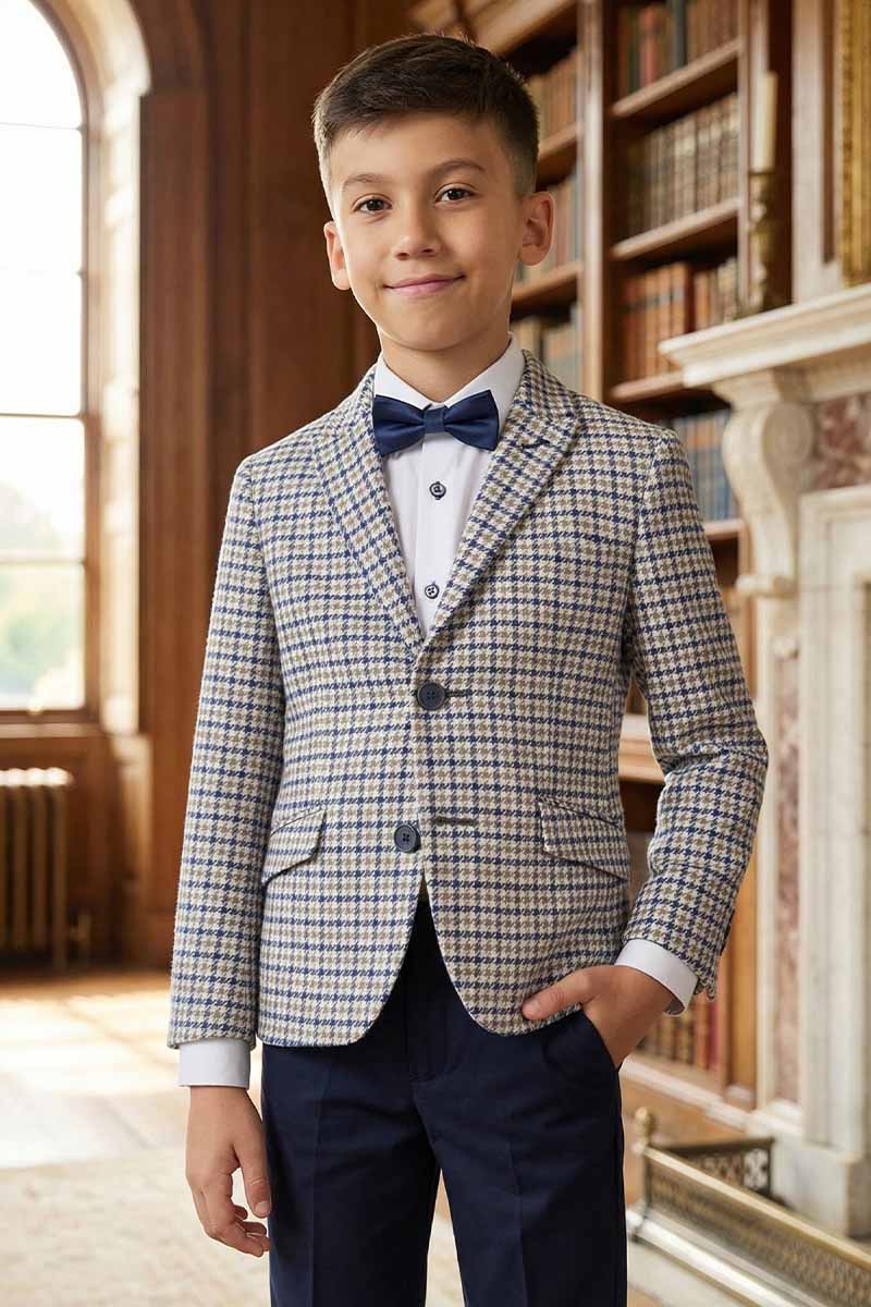 Boys Houndstooth for Formal Events Classic Blazer