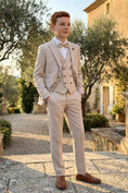 Bild in Galerie-Betrachter laden, Boys Beige Formal 3-Piece Suit for Weddings

