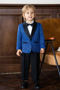 Load image into Gallery viewer, Boys Royal Blue Print 2-Piece Suit for Formal Weddings
