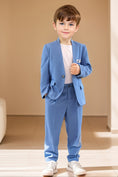 Load image into Gallery viewer, Boys Blue Casual 2-Piece Suit for Semi-Formal Weddings & Rehearsal
