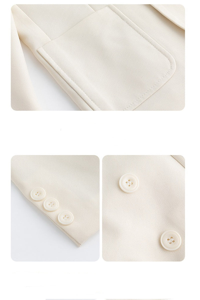 Boys Beige Single-Breasted 2-Piece Suit for Formal Weddings