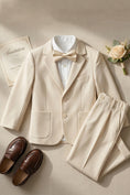 Cargar la imagen en la vista de la galería, Boys Beige Single-Breasted 2-Piece Suit for Formal Weddings

