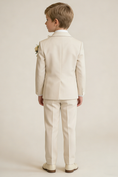 Cargar la imagen en la vista de la galería, Boys Beige Single-Breasted 2-Piece Suit for Formal Weddings
