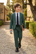 Load image into Gallery viewer, Boys Forest Green 2-Piece Suit for Tuscan Villa Weddings
