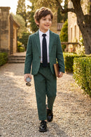 Boys Forest Green 2-Piece Suit for Tuscan Villa Weddings