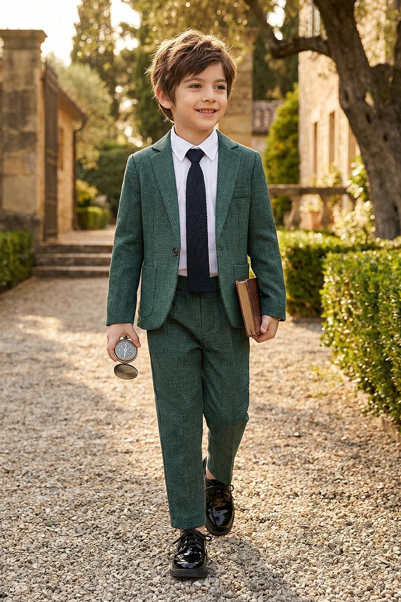 Boys Forest Green 2-Piece Suit for Tuscan Villa Weddings
