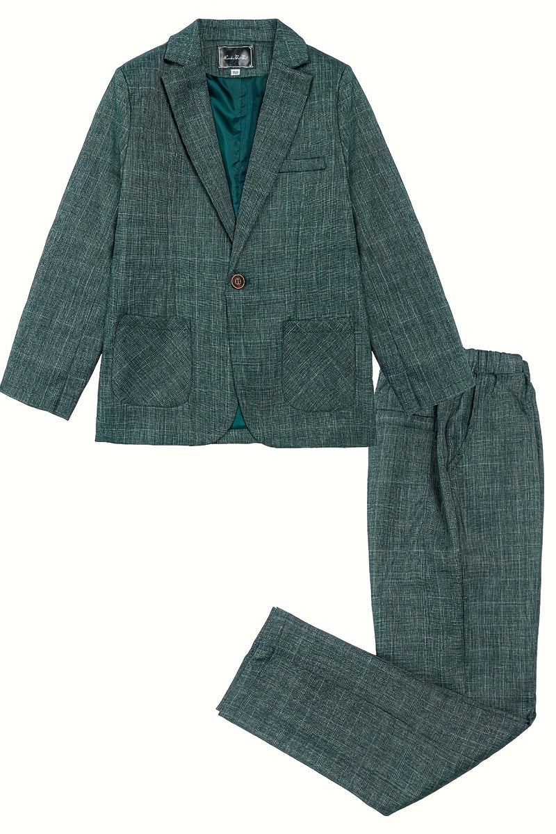 Boys Forest Green 2-Piece Suit for Tuscan Villa Weddings