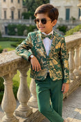 Bild in Galerie-Betrachter laden, Boys Emerald Green & Gold Brocade 2-Piece Suit
