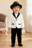 Boys White Shawl Collar 2-Piece Suit for Wedding