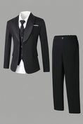 Load image into Gallery viewer, Boys Black Shawl Collar 3-Piece Suit for Formal Weddings
