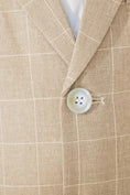 Load image into Gallery viewer, Boys Oatmeal Windowpane 3-Piece Suit for Garden Weddings
