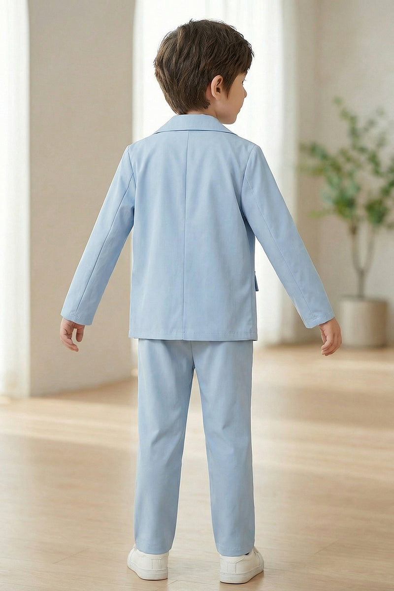 Boys Sky Blue Casual 2-Piece Suit for Country Weddings