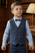 Gallery viewerに画像を読み込む, Boys Navy Blue 2-Piece Vest and Pants Set for Formal Occasions
