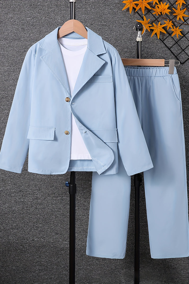 Boys Sky Blue Casual 2-Piece Suit for Country Weddings
