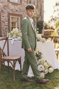Bild in Galerie-Betrachter laden, Boys Green 2-Piece Suit Jacket and Pants for Formal Events
