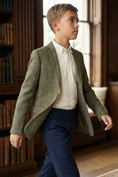 Bild in Galerie-Betrachter laden, Boys Green Check Single Suit Jacket for Formal Wear
