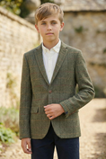 Bild in Galerie-Betrachter laden, Boys Green Check Single Suit Jacket for Formal Wear
