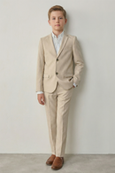 Boys Beige 2-Piece Suit for Formal Occasions