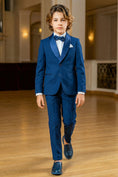 Load image into Gallery viewer, Boys Royal Blue With Satin Collar 2-Piece Suit
