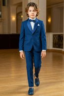 Boys Royal Blue With Satin Collar 2-Piece Suit