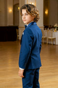 Load image into Gallery viewer, Boys Royal Blue With Satin Collar 2-Piece Suit
