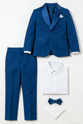 Load image into Gallery viewer, Boys Royal Blue With Satin Collar 2-Piece Suit
