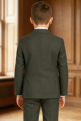 Cargar la imagen en la vista de la galería, Boys Forest Green Suit for Weddings with Bow Tie 2-Piece Suit
