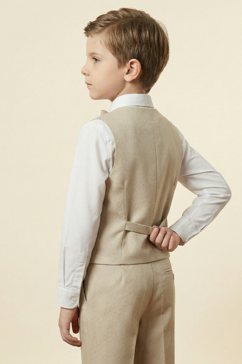 Boys Ivory Linen Suit for Weddings 2-Piece Suit
