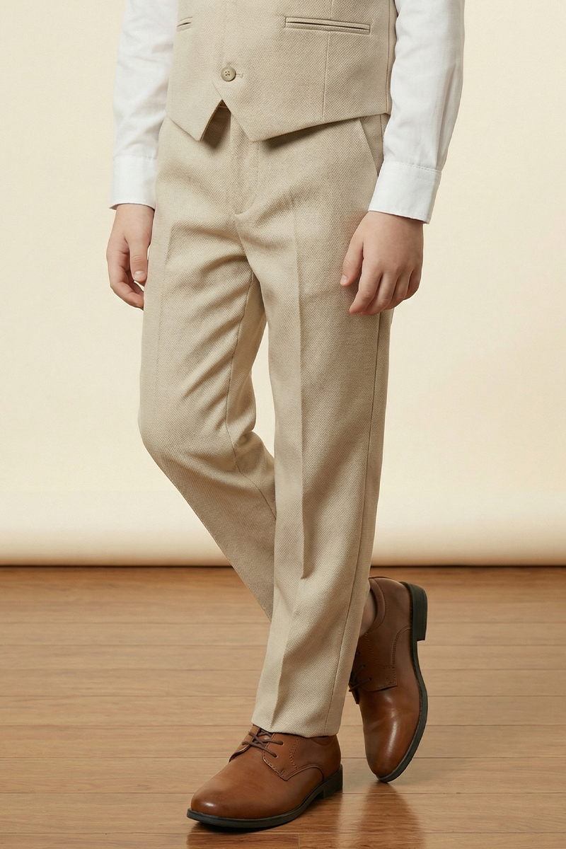 Boys Ivory Linen Suit for Weddings 2-Piece Suit
