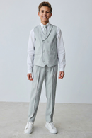 Boys Light Grey Vest and Pants 2-Piece for Weddings