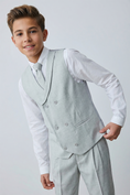 Bild in Galerie-Betrachter laden, Boys Light Grey Vest and Pants 2-Piece for Weddings

