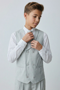 Bild in Galerie-Betrachter laden, Boys Light Grey Vest and Pants 2-Piece for Weddings
