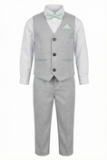 Load image into Gallery viewer, Boys Light Grey Vest and Pants 2-Piece for Weddings and Formal Events
