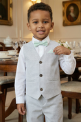 Load image into Gallery viewer, Boys Light Grey Vest and Pants 2-Piece for Weddings and Formal Events

