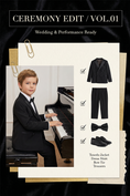 Bild in Galerie-Betrachter laden, Boys Black Double-Breasted 2-Piece Suit
